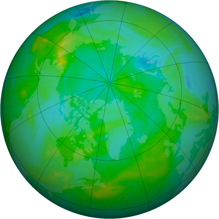 Arctic ozone map for 01 August 2000